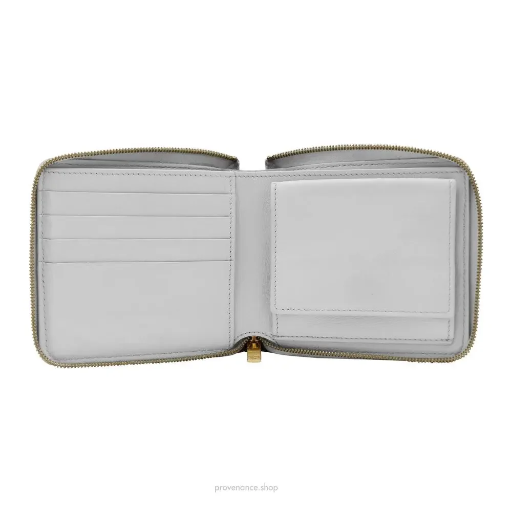 🔴 Celine Compact Zip Wallet - White/Red